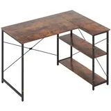 Costway Eckschreibtisch L-förmig Braun