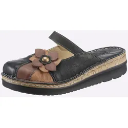 Clog GEMINI, Damen, Gr. 38, braun (schwarz, braun), Glattleder, modisch, Schuhe Clog