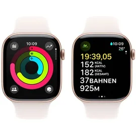 Apple Watch Series 10 GPS 42 mm Aluminiumgehäuse roségold Sportarmband blassrosa M/L