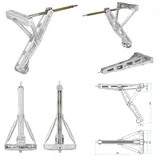 PRO PLUS Wohnwagen Wohnwagenstützen Kurbel Stützen Anhängerstütze 750kg H:495mm) Kurbelstütze starkem Trapezgewindespindeln 2025