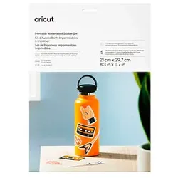 cricutTM bedruckbare Aufkleberfolie für Schneideplotter transparent,  5 St.