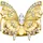 Thomas Sabo Fingerring THOMAS SABO "Butterfly Paradise Cocktail-Ring - Schmetterling-Design" Gr. 60, gold (gelbgoldfarben, weiß), Fingerringe, Damen, 60, Silber 925 (recycelt), 5mm, Fingerring, mit Zirkonia (synth.)