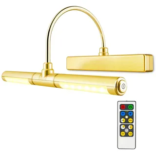 HONWELL Bilderleuchte LED Verstellbare LED Wandleuchte für Spiegel AA Batterie Betriebene mit Fernbedienungen 180° Schwenkarm