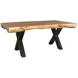 KADIMA DESIGN Esszimmertisch 200 x 100 x 77 cm Akazie Landhaus-Stil Voll-Holz, Design Esstisch rechteckig, Tisch für Esszimmer Baumstamm, Küchentisch 8