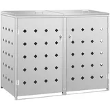 vidaXL Mülltonnenbox für 2 Tonnen 138 x 77,5 x 115,5 cm silber