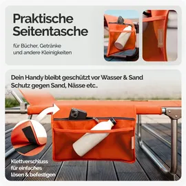 CASARIA Sonnenliege 190 x 60 x 30 cm Orange