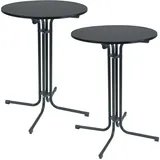 Trutzholm Stehtisch klappbar Ø 80 cm Höhe 110 cm Grau