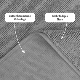 hammetex Badematte Hellgrau 61 x 43 cm