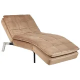 Beliani Relaxliege, Silber, Braun, Textil, 179x93x76 cm, Wohnzimmer, Sessel, Relaxliegen