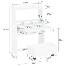 SoBuy Schreibtisch FWT105-II-W Weiß