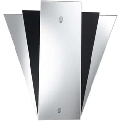 Spiegel Leuchte Wand Lampe Fächer Design Stahl Glas Schwarz Wohn Zimmer Flur