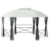 Outsunny Pavillon mit Dach grau Stahl B/H/L: ca. 470x280x400 cm