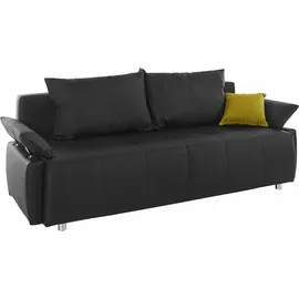 Collection AB Schlafsofa Kunstleder 2-Sitzer Schwarz
