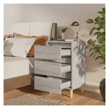 vidaXL Nachtschrank mit Massivholz-Beinen 40 x 35 x 69 cm Grau