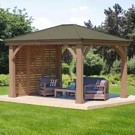 Westmann Seitenwand für Holzpavillon 1 Stück 2,98 x 2,32 m Braun