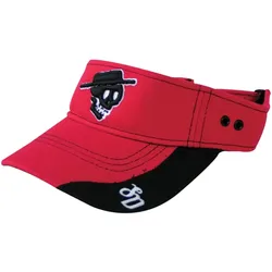 Social Distortion Visor-Cap Metal-Band mit Totenkopf-Stickerei Fan-Mütze 2409SCD Rot - One-Size