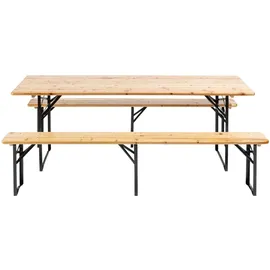 Oviala Holztisch-Set für 8/10 Personen Braun 220 cm Oviala