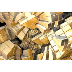 Fototapete PAPERMOON "Fraktale goldene Treppe", bunt, B:4,00m L:2,60m, Vlies, Tapeten