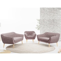 MKS MÖBEL Sofa PIRS 3 2 1, Moderne Sofa Set, Skandinavische Deko rosa