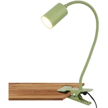 Briloner - Schreibtischlampe mit Kabelschalter, Warmweiße Lichtfarbe, schwenkbar, Stecker, Leselampe, Klemmlampe, Klemmleuchte, Nachttischlampe, Leselicht Kinder, Bürolampe, 40cm hoch, Grün