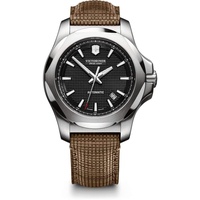 Victorinox Herren-Uhr I.N.O.X. Mechanical, Herren-Armbanduhr, mechanisch, Wasserdicht bis 200 m, Gehäuse-Ø 43 mm, Armband 21 mm, 110 g, Schwarz/Braun