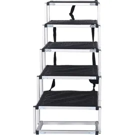 fudajo Klappbare Haustiertreppe Hundetreppe 5 Stufen Schwarz