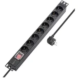 Sygonix Steckdosenleiste 19 Zoll 8fach 1,80 m Schwarz 1 St.