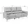 VCM Sofa Mikrofaser 3-Sitzer Grau