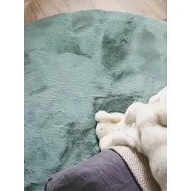 benuta nest - Kunstfell-Teppich Dave Mint ø 120 cm