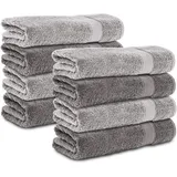 Komfortec Handtuchset 8-tlg. anthrazit grau/silber