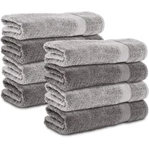 Komfortec Handtuchset 8-tlg. anthrazit grau/silber