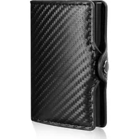 AiQInu Geldbörse Herren Slim Wallet Mit Münzfach, Portmonee Herren Mit RFID-Schutz, Geldbeutel Herren Mit ID & Card Cases for Men, kreditkartenetui bis 1-6 Karten Herren Klein-Kartenhalter Schwarz