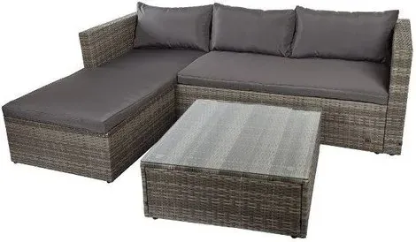 My Flair Outdoor Lounge Ecksofa-Set mit Couchtisch und Sitzkissen, inklusive