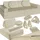 Tectake tectake® Spielsofa, 8-teilig, flexible Anordnung, Leinenbezüge, abnehmbar und waschbar, stapelbar