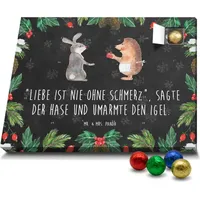 Mr. & Mrs. Panda Schoko Adventskalender Hase Igel - Schwarz - Geschenk, Gute Laune, Liebeskummer Geschenk, Liebe Spruch, Tiere, Schokoladen Advents... - Schwarz