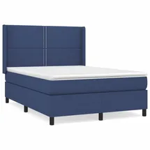 vidaXL Boxspringbett mit Matratze Blau 140x200 cm Stoff - Blau