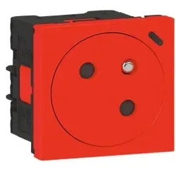 Legrand 077128L Mosaic Link Steckdose 45° F/B Std., Funktionsanzeige, EBS Farbe: Rot 1