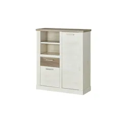 Highboard  Viareggio , weiß , Maße (cm): B: 109,8 H: 128,3 T: 41,3