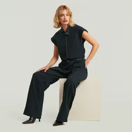 G-Star Soft Sculpt Jumpsuit aus Viskose-Mix mit Reißverschluss und Gürtel, Dunkelblau, - XS