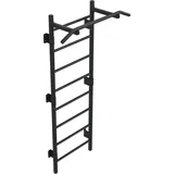 QLS Sprossenwand Kletterwand Klimmzugstange Klettergerüst 10 Sprossen bis 280 kg 6810 - Schwarz