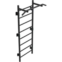 QLS Sprossenwand Kletterwand Klimmzugstange Klettergerüst 10 Sprossen bis 280 kg 6810 - Schwarz