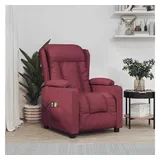 vidaXL Massagesessel 96 x 99,5 x 96 cm Weinrot elektrisch mit Liegefunktion und Vibrationsmassage