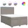 vidaXL Boxspringbett mit Matratze Taupe 140x200 cm Stoff
