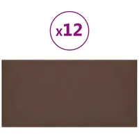 VidaXL Wandpaneele 12 Stk. Braun 30x15 cm Kunstleder 0,54