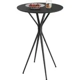 VASAGLE Bartisch mit Metallgestell 60 x 60 x 105 cm tintenschwarz-mattschwarz