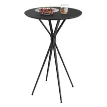 VASAGLE Bartisch mit Metallgestell 60 x 60 x 105 cm tintenschwarz-mattschwarz