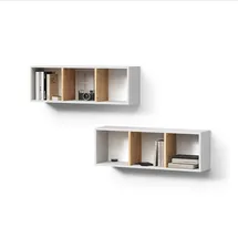 livinity® Wandregal 90 x 30 x 22 cm Weiß/Goldkraft Eiche