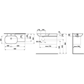 Laufen INO Waschtisch 90 x 45 cm (H8133020001041)