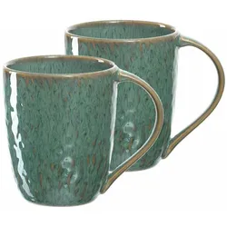 Leonardo MATERA Keramikbecher 430 ml grün 2er Set