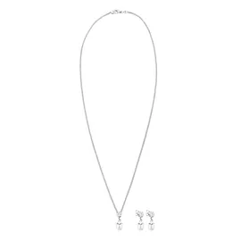 Elli Schmuckset Süßwasserperle Zirkonia 925 Silber